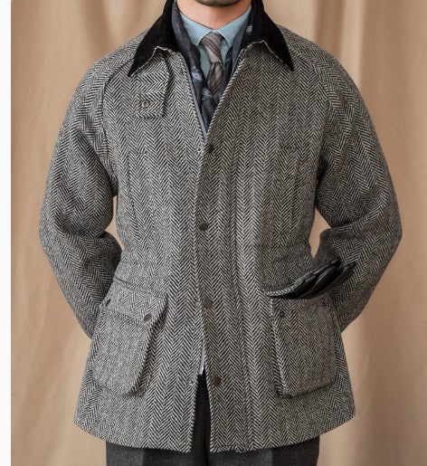 Wool Herringbone Heavy Retro Warm Jacket