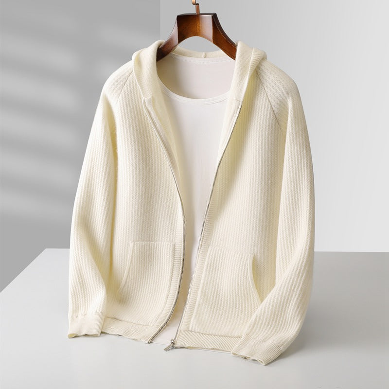 Ribbed Zip Hoodie Cardigan