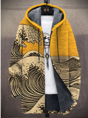 Graphic Print Hooded Jacket