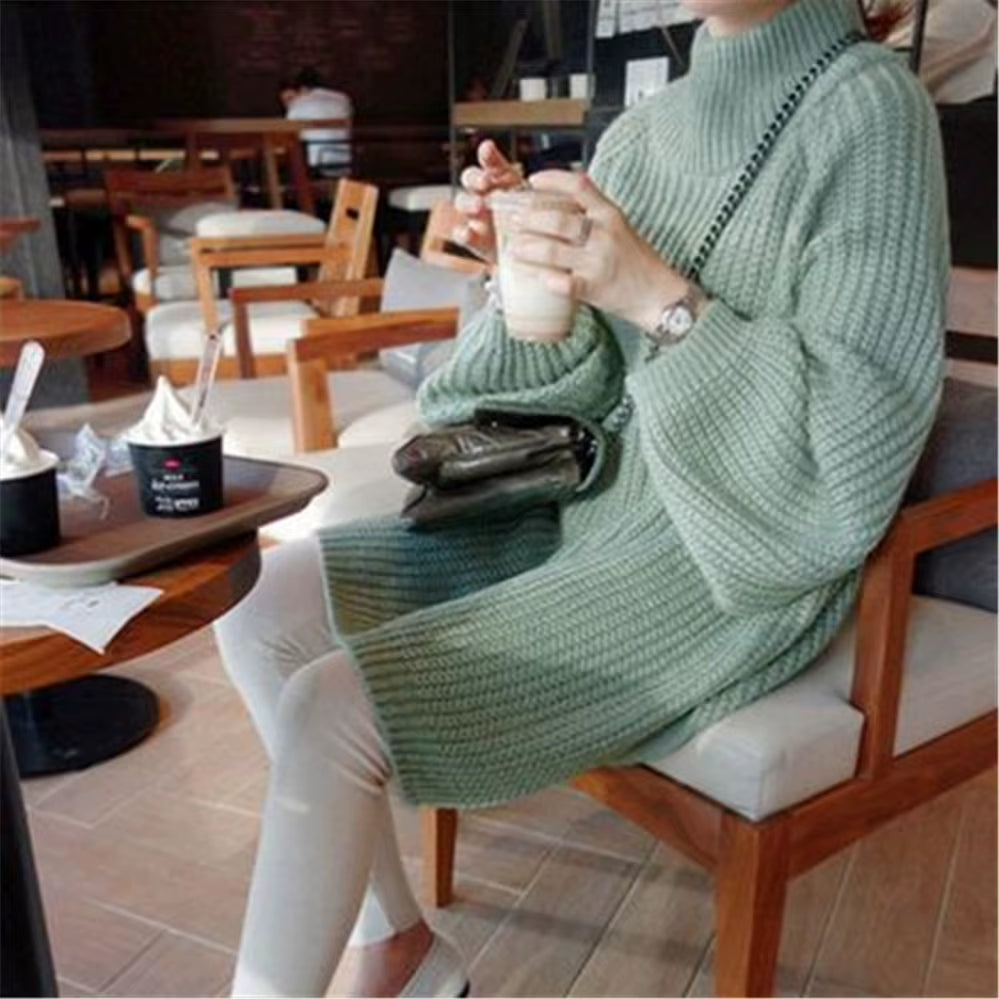 Korean Warm 2023 Autumn Winter Sweater Dress Knitted Mini O-Neck Zipper Dresses Women Sheath Bodycon Knitted Sweater Dresses