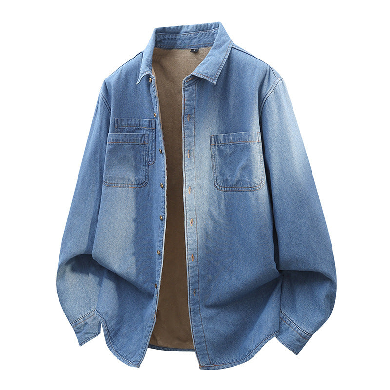 Men's Long-sleeved Coat Denim Shirt
