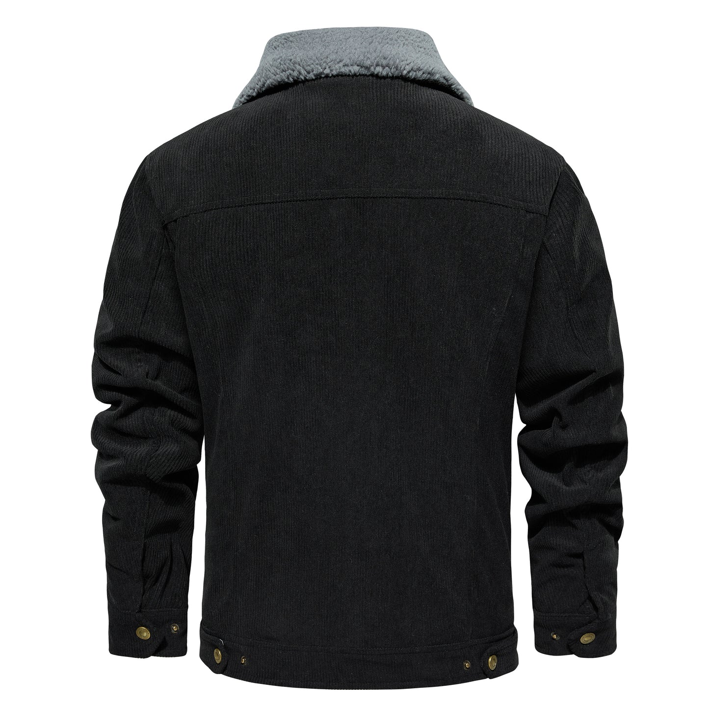 Men's Corduroy Jacket Winter Sherpa Lined Warm Thick Trucker Cargo Coat With 5 Pockets