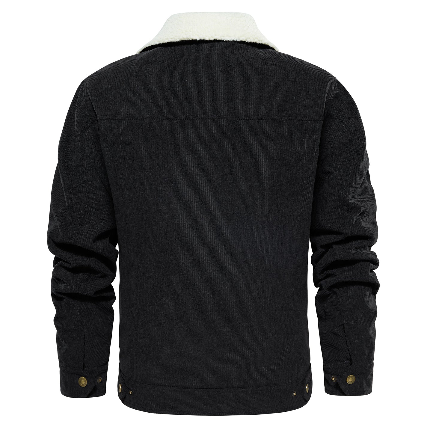 Men's Corduroy Jacket Winter Sherpa Lined Warm Thick Trucker Cargo Coat With 5 Pockets