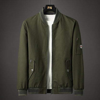 Men's Baseball Collar Casual Jacket Spring And Autumn Coat Men
