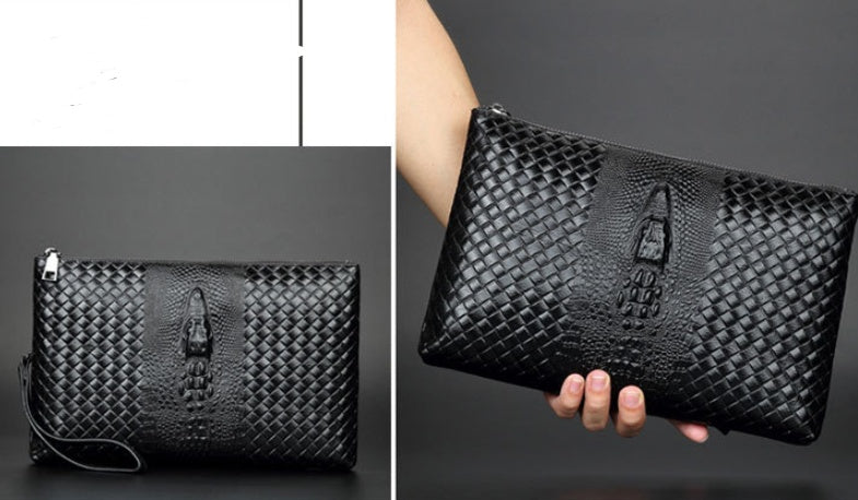 Croc Luxe Leather Clutch