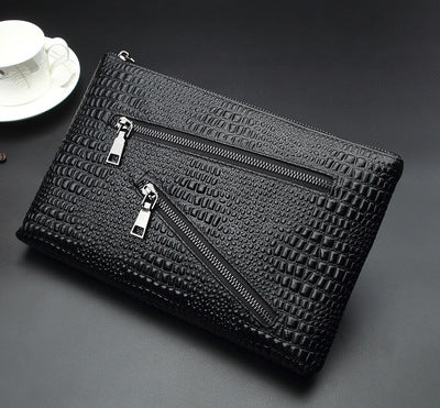 Croc Luxe Leather Clutch