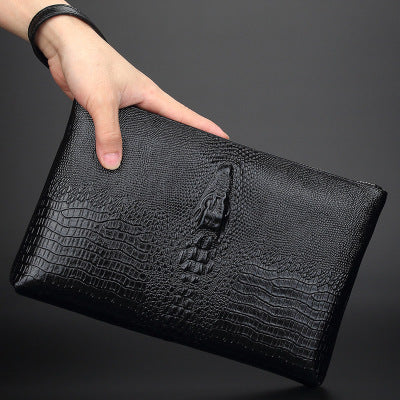 Croc Luxe Leather Clutch