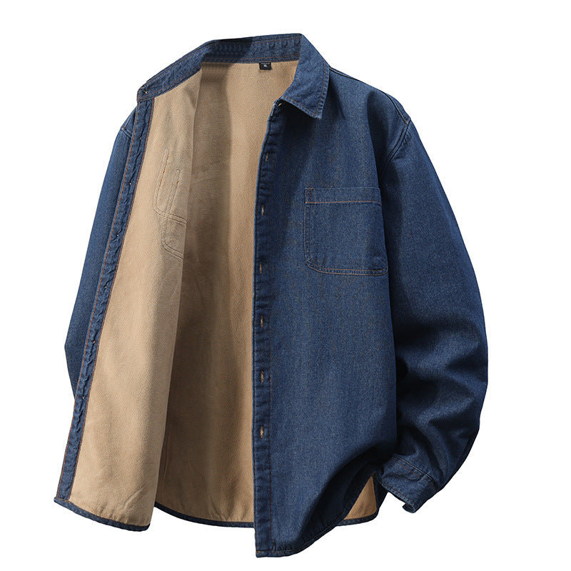 Men's Long-sleeved Coat Denim Shirt