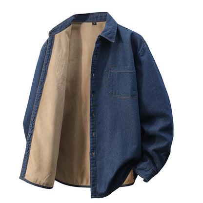 Men's Long-sleeved Coat Denim Shirt