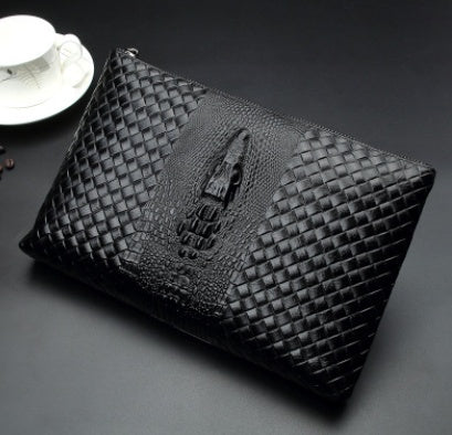 Croc Luxe Leather Clutch