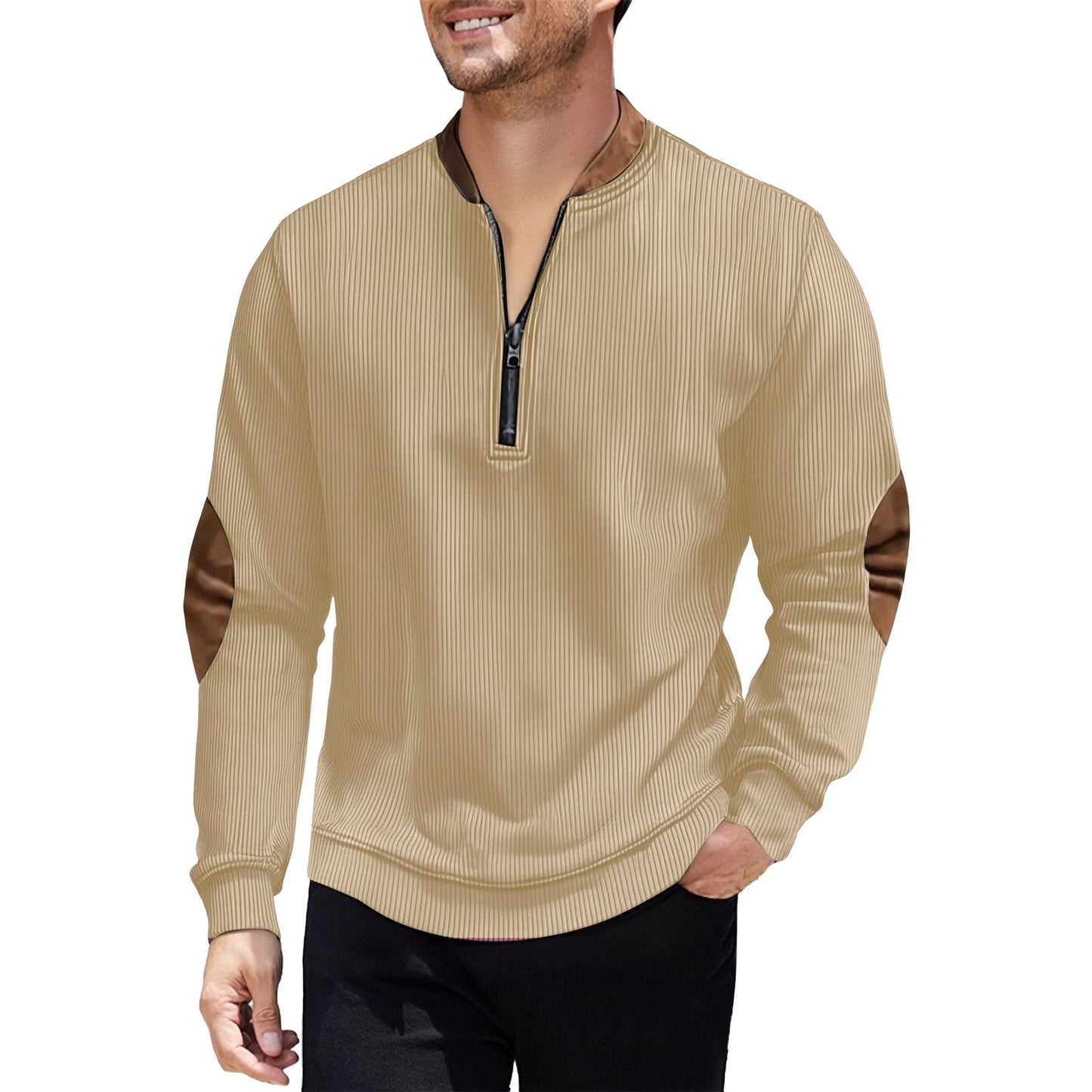 Men's Casual Jacket Pullover Zip-up Shirt
