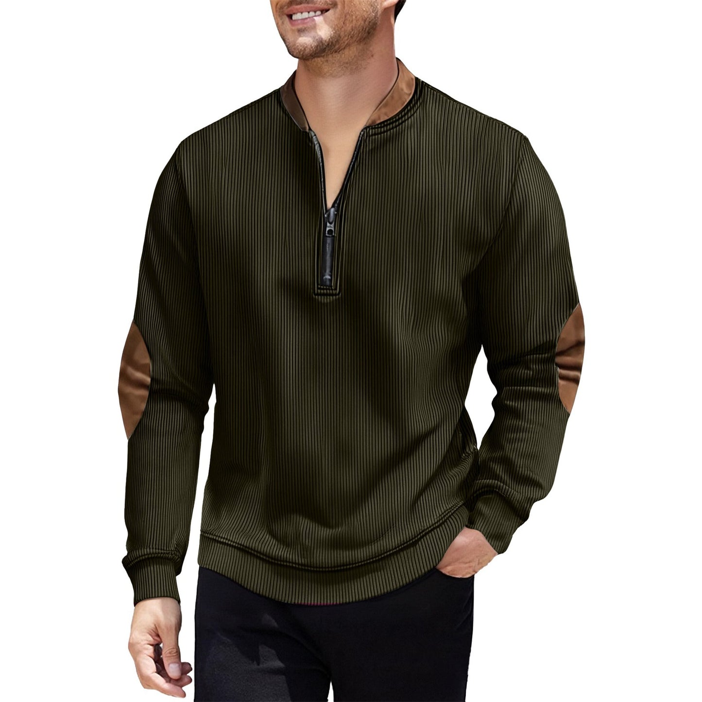 Men's Casual Jacket Pullover Zip-up Shirt