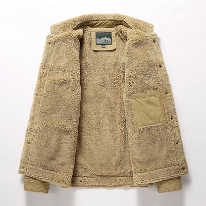 Fleece-Lined Polo Collar Jacket