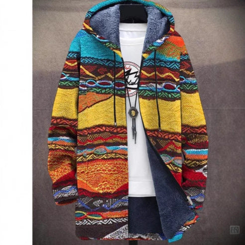 Graphic Print Hooded Jacket