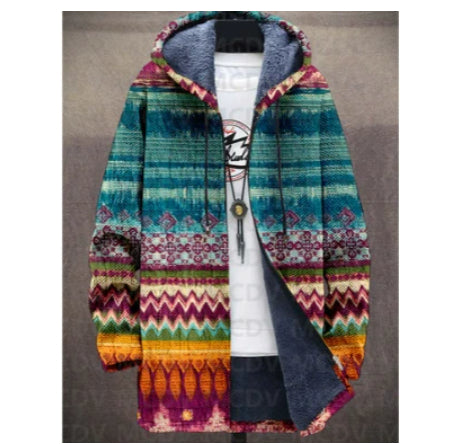 Graphic Print Hooded Jacket