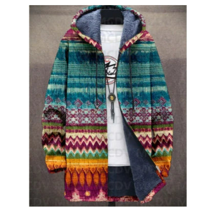 Graphic Print Hooded Jacket