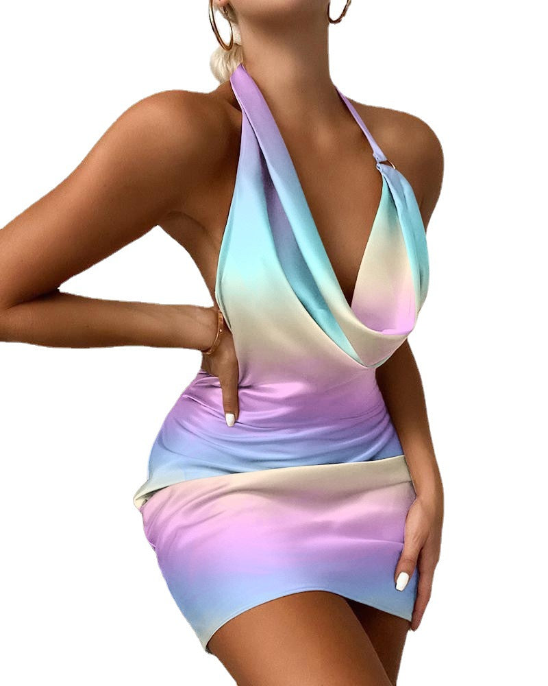 Sleeveless Backless Mini Dress