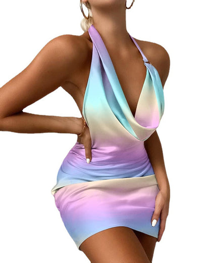 Sleeveless Backless Mini Dress