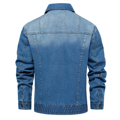 Men's Denim Jacket - Multi-Pocket Design, Spring & Autumn Outerwear