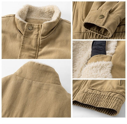 Retro Heavyweight Cotton Warm Stand-collar Jacket