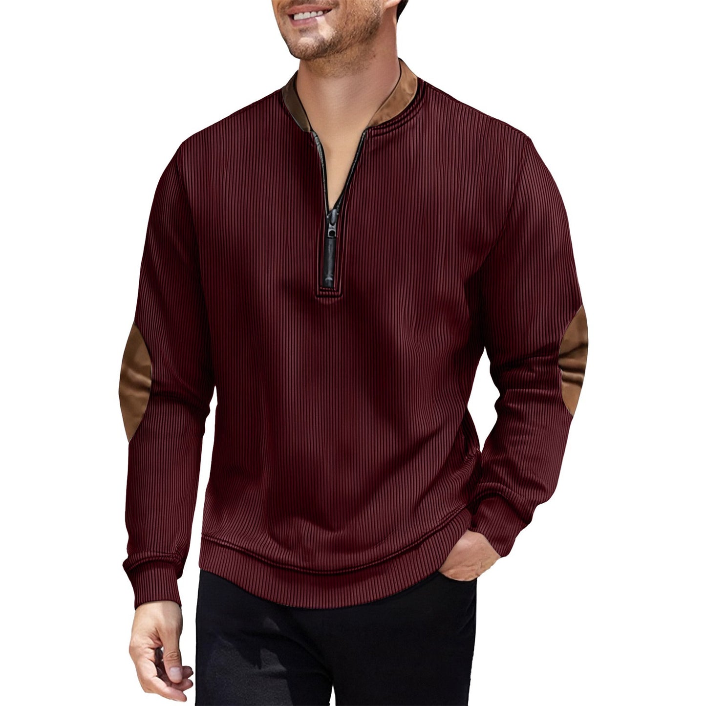 Men's Casual Jacket Pullover Zip-up Shirt
