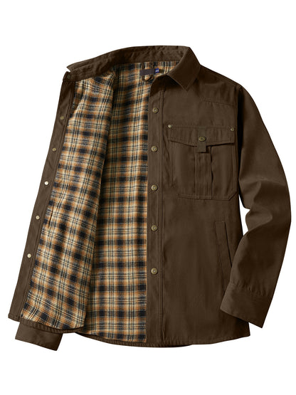 Plaid Flannel Shirt Jacket