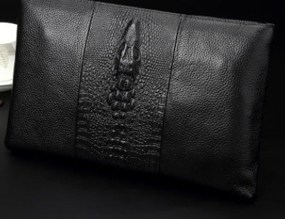 Croc Luxe Leather Clutch