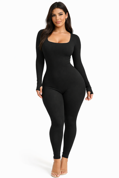 Women's Seamless Long-Sleeve Yoga Jumpsuit