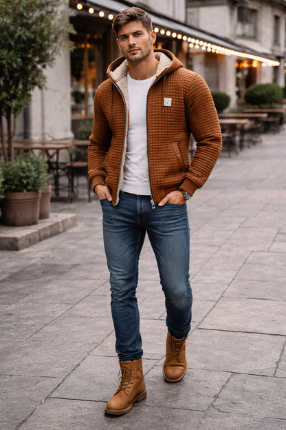 Sherpa Quilted Hooded Jacket