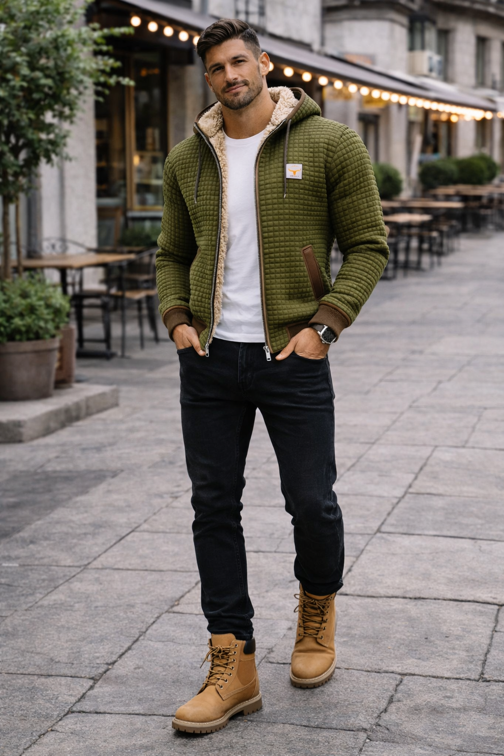 Sherpa Quilted Hooded Jacket