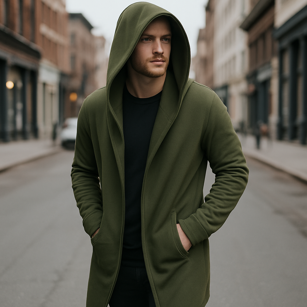 Fashion Hoodie Leisure Long Men Jacket Long Sleeve Cloak Coats
