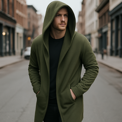 Fashion Hoodie Leisure Long Men Jacket Long Sleeve Cloak Coats