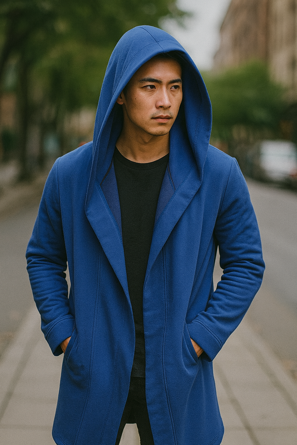 Fashion Hoodie Leisure Long Men Jacket Long Sleeve Cloak Coats