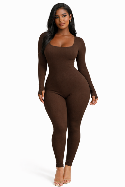Women's Seamless Long-Sleeve Yoga Jumpsuit