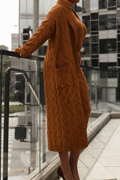 Longline Knit Cardigan Set – 3 Piece