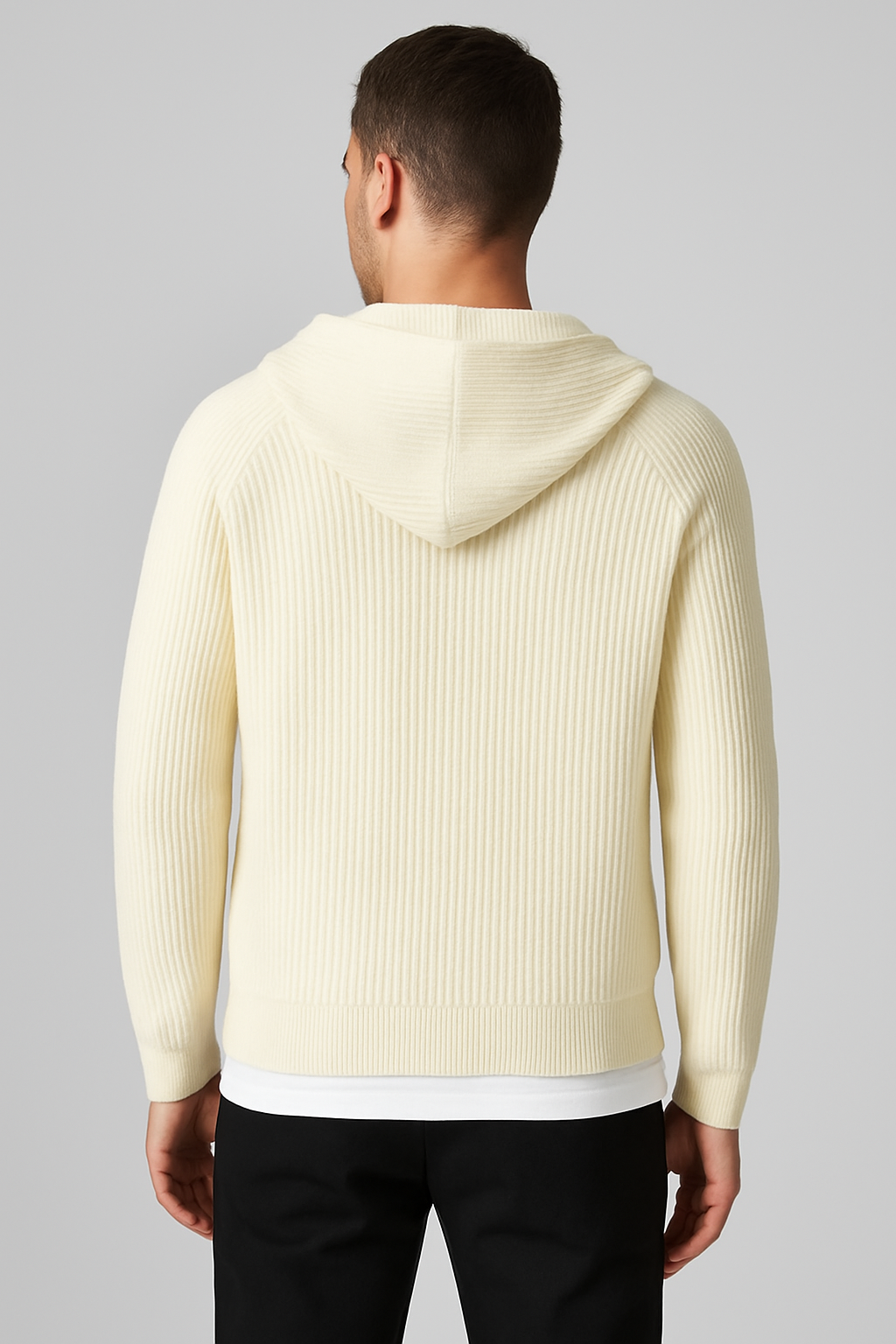 Ribbed Zip Hoodie Cardigan