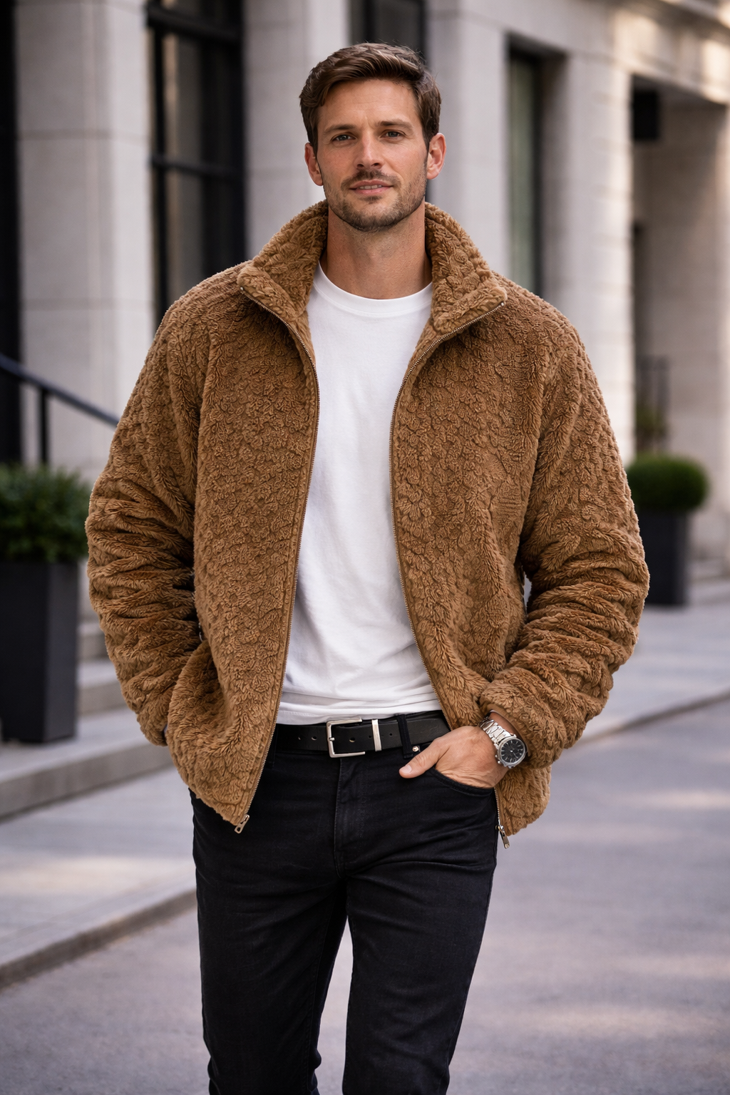 Fleece Padded Men's Warm Jacket