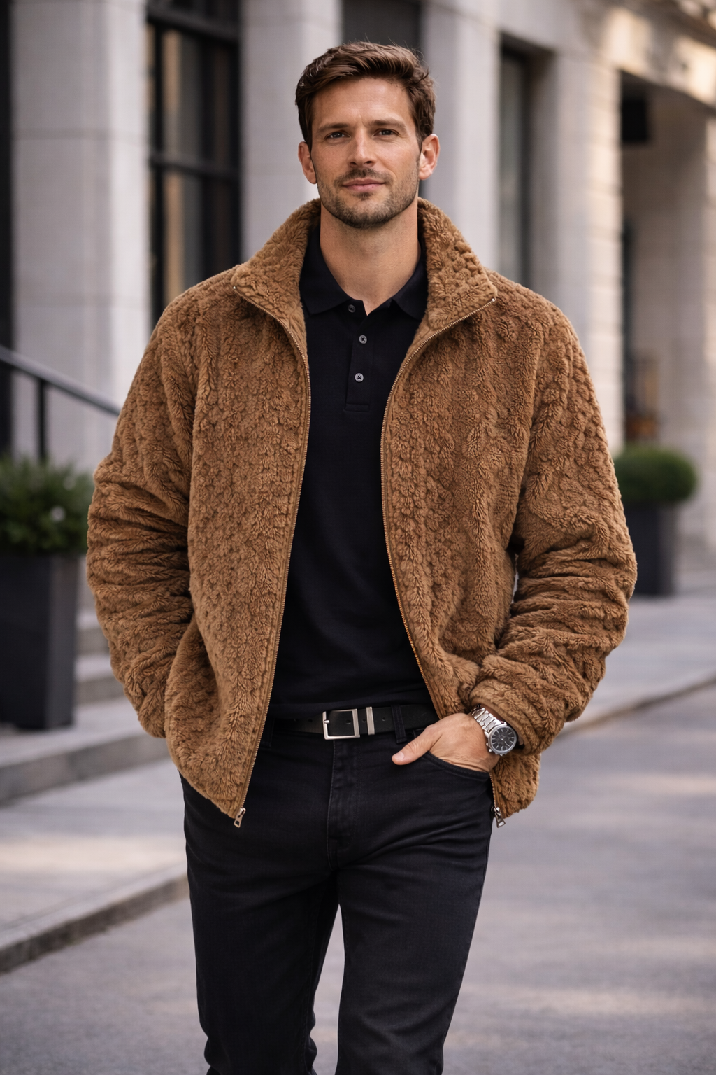 Fleece Padded Men's Warm Jacket