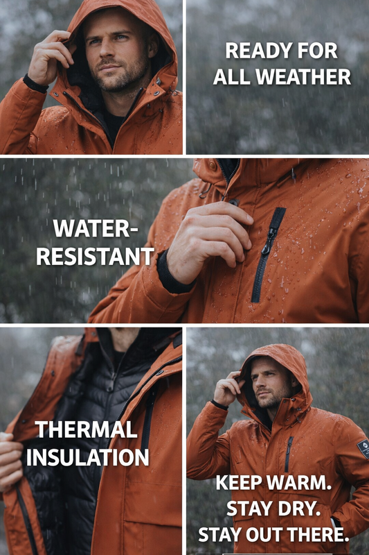 Men's Lined And Padded Workwear Cotton Jacket