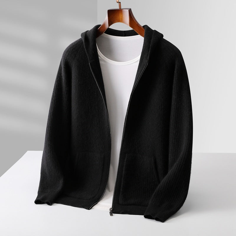 Ribbed Zip Hoodie Cardigan