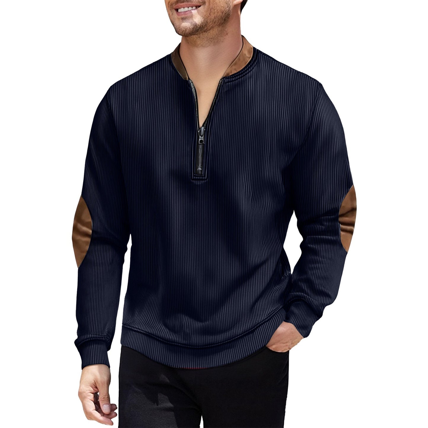 Men's Casual Jacket Pullover Zip-up Shirt