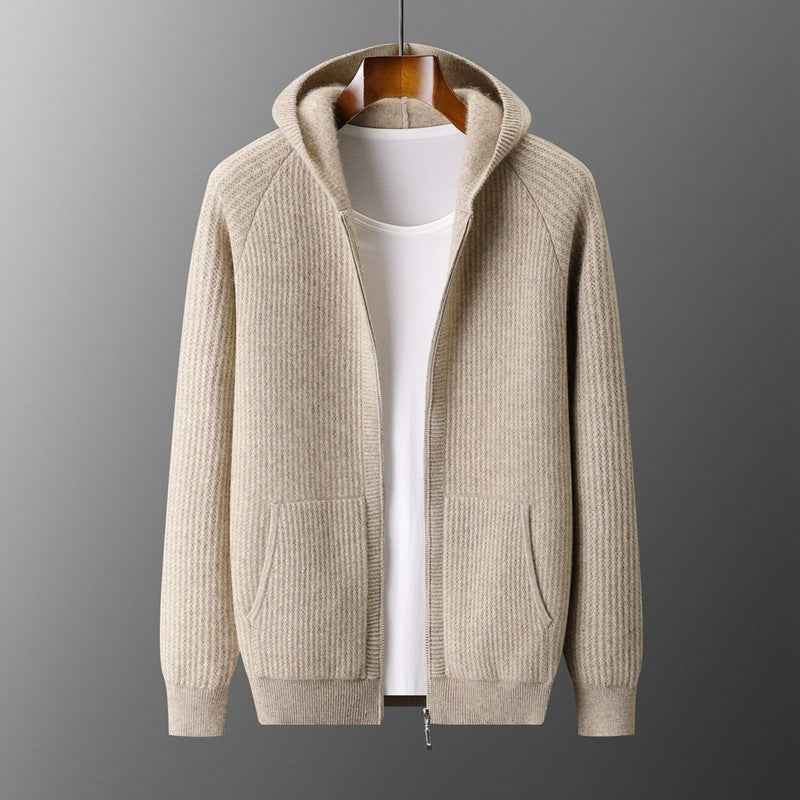 Ribbed Zip Hoodie Cardigan