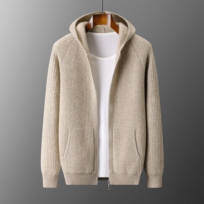 Ribbed Zip Hoodie Cardigan