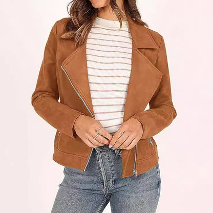 Suede-Touch Biker Jacket