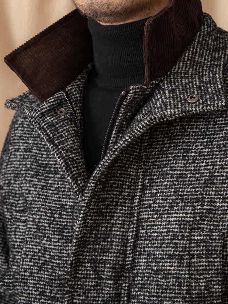 Wool Heavy Winter Warm Coat Vintage Stand Collar