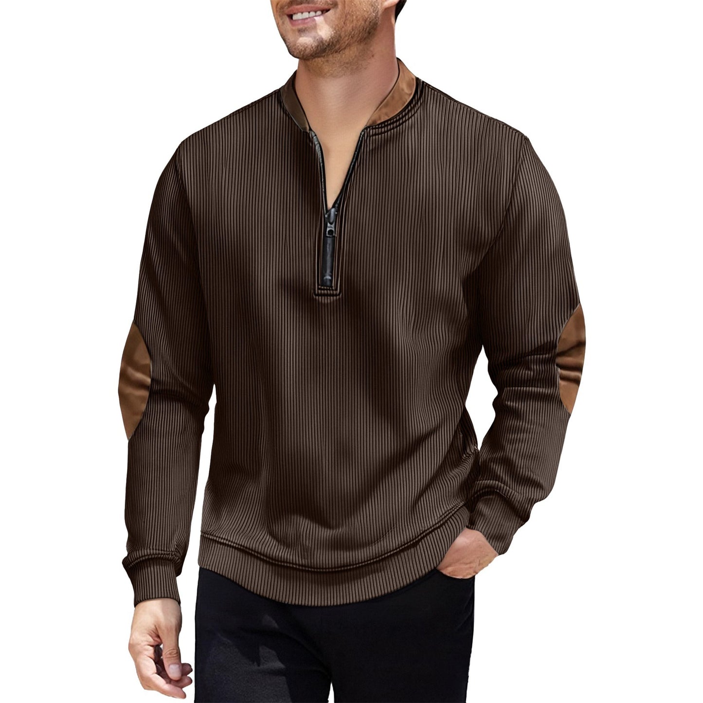 Men's Casual Jacket Pullover Zip-up Shirt