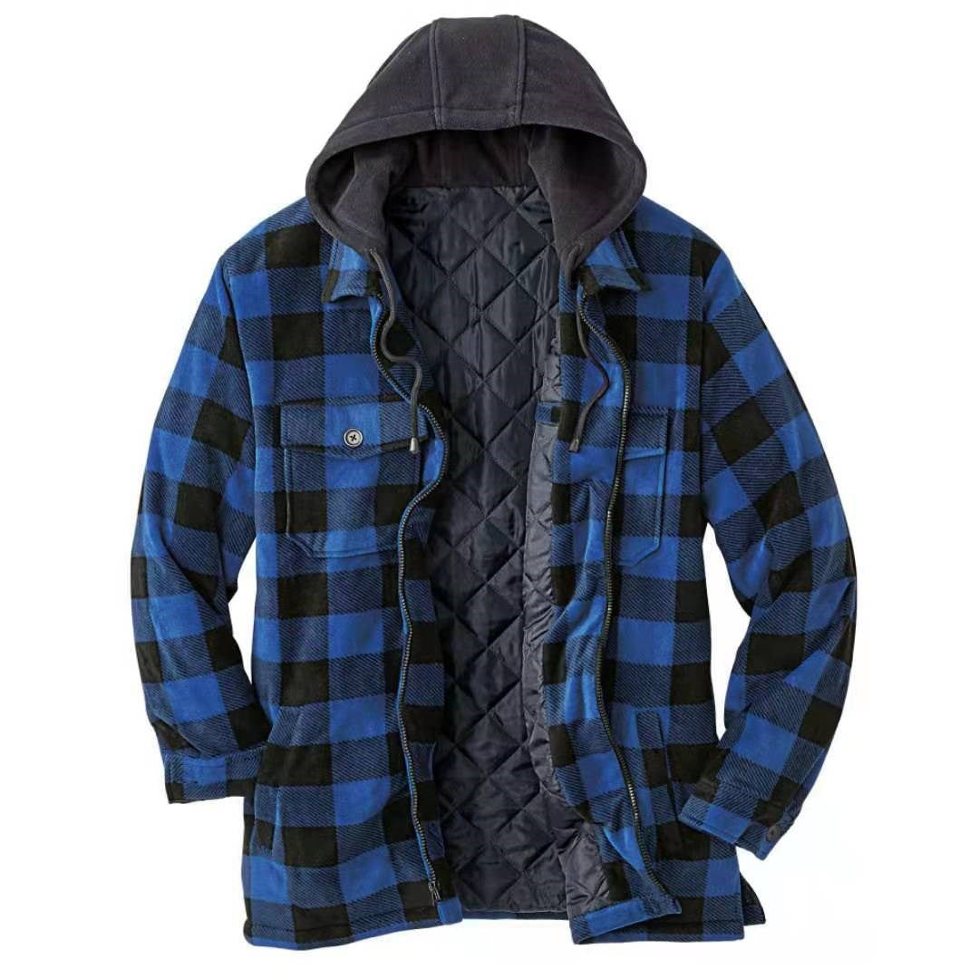 ThermalShield Quilted Fleece-Lined Plaid Hooded Jacket