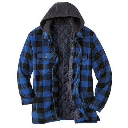 ThermalShield Quilted Fleece-Lined Plaid Hooded Jacket