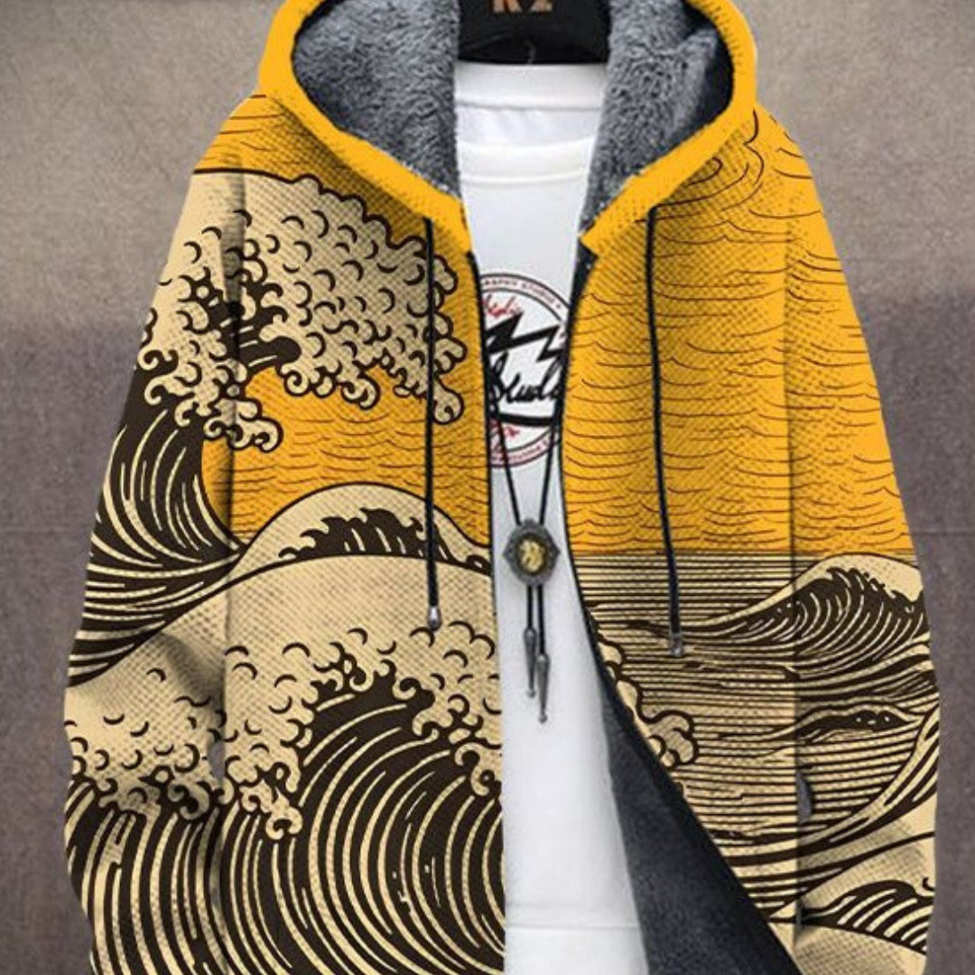 Graphic Print Hooded Jacket
