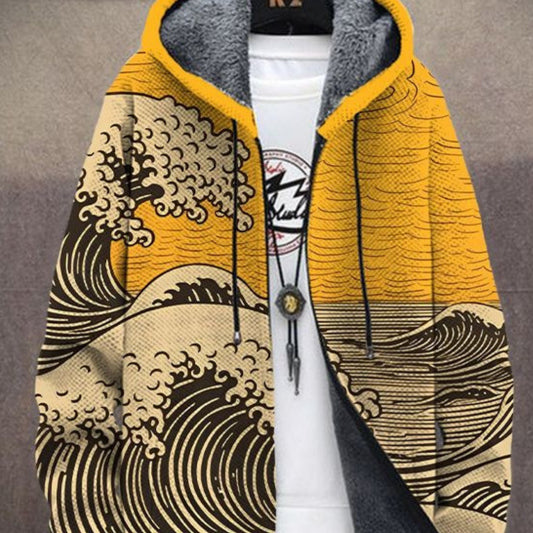 Men's 3D Personalized Printing Fashion Warm Hooded Jacket